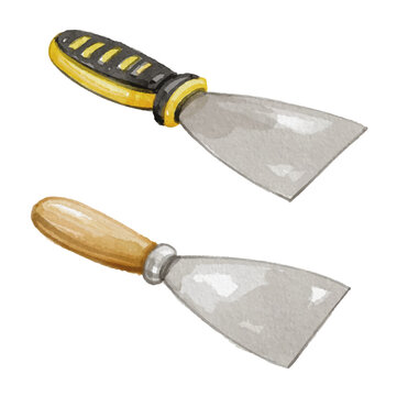 Watercolor paint scraper isolated on white background