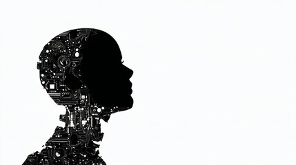 Artificial Intelligence Silhouette with Copy Space / AIのシルエットとコピースペース3