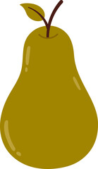 Colorful Illustration of Green Pear Fruit