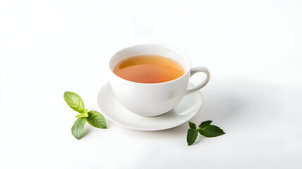 cup of green tea isolated