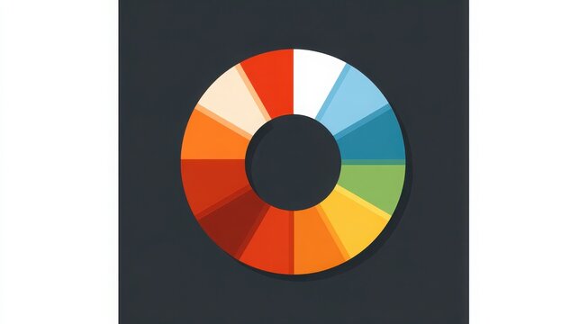Color Palette Circular Arrangement on Dark Background for Design