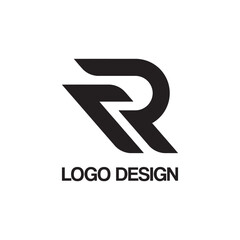 simple letter r for logo design template