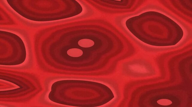 Abstract red agate mineral texture featuring concentric rings and fluid wavy patterns for decorative background design.