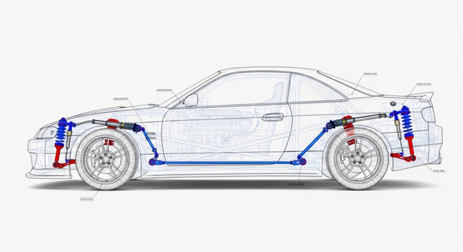 Automotive Suspension System Diagram.