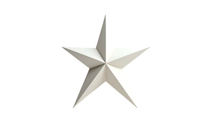 Obraz premium Silver Star Shape Isolated on White Background.