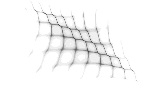 Abstract grayscale wavy grid pattern with soft, blurred lines, creating a fluid and organic mesh texture for backgrounds.