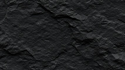 Fototapeta premium Close-up Texture of Dark Black Slate Rock Surface with Rough Uneven Details.