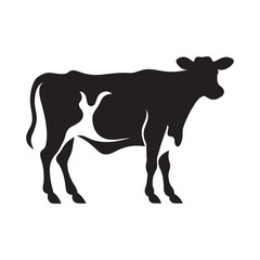 silhouette of a cow