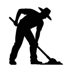 silhouette of farmer 