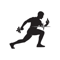 gym or fitness silhouette vector logo 