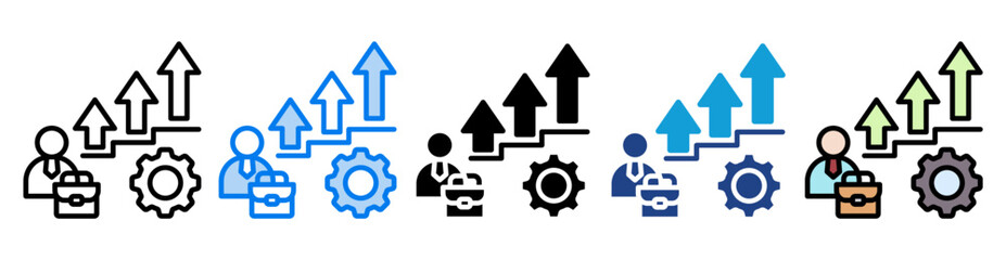 Obraz premium Career development icon set multiple style collection