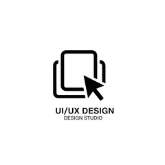UI UX Design Studio Logo with Cursor Icon for Digital Interface