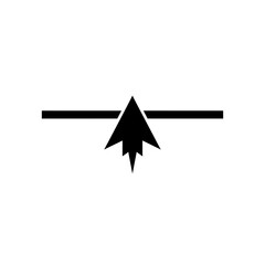 Upward Arrow Breaking Horizontal Line Icon for Progress and Breakthrough Concept