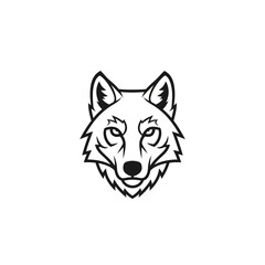 Wolf Head Line Art Illustration - Wild Animal Vector Design