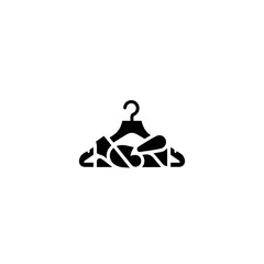 Abstract Broken Clothes Hanger Icon Silhouette