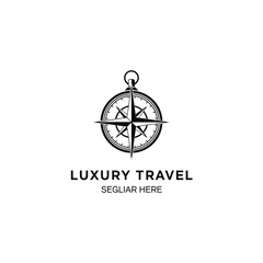 Vintage Compass Rose Logo for Luxury Travel and Adventure