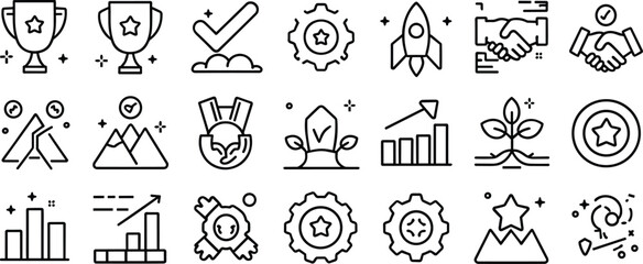 Black line of business success and growth concepts line black white