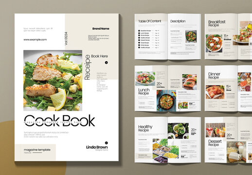 Cookbook Template Design Layout