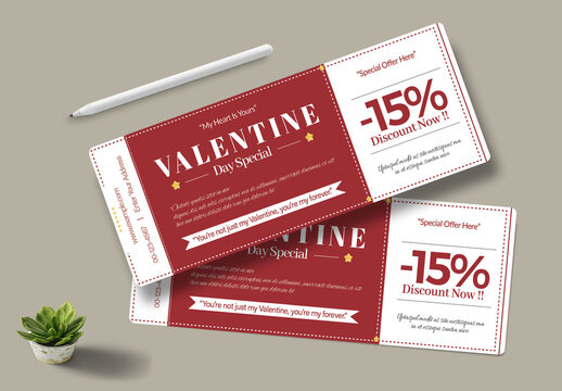 Valentines Day Event Ticket Design Layout
