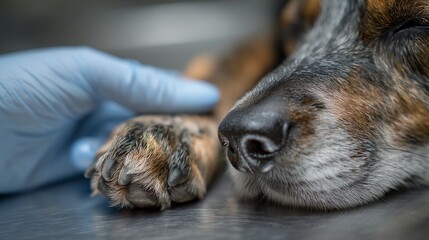 Veterinarian Examining a Dog's Paw / 犬の足を診察する獣医師の手元2