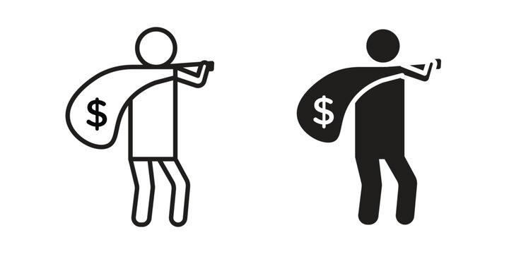 Robbery icons for web developers and designers,