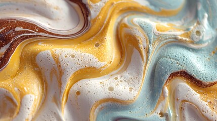 Vibrant Paint Swirls in White Milk / 白いミルクに広がる鮮やかな絵具の渦4