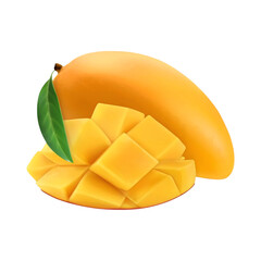mango on white background
