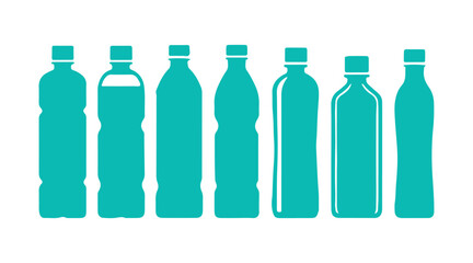 a set of uncomplicated icons of a rectangular drink bottle displayed on a white canvas