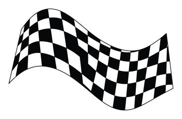 Naklejka premium Wavy Black and White Checkered Flag Symbolizing Victory and Speed