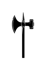 Black Vector Silhouette of a Battle Axe