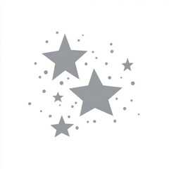Obraz premium Group of Gray Stars and Dots on a White Background