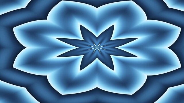 Mesmerizing Blue Floral Kaleidoscope - A Stunning Visual Display of Symmetry and Art.