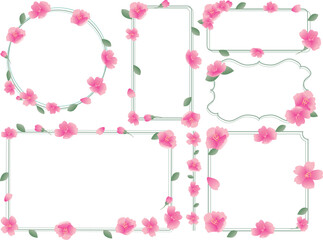 春の桜の花びらフレーム