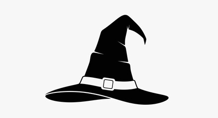 Black Wizard Hat Silhouette Icon