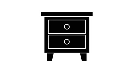 Minimal Black Nightstand Drawer Icon