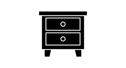 Minimal Black Nightstand Drawer Icon