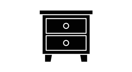 Minimal Black Nightstand Drawer Icon