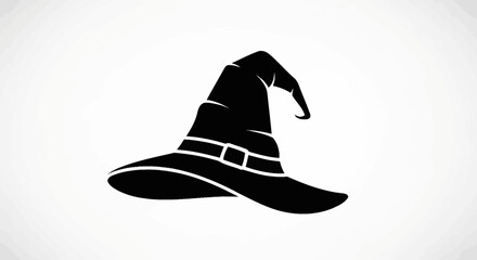 Black Wizard Hat Silhouette Icon
