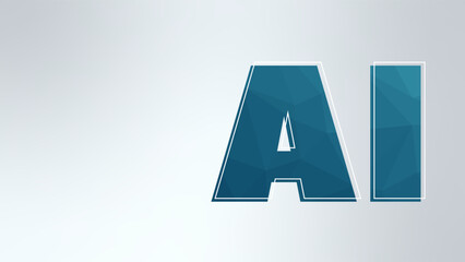 Artificial intelligence symbol. AI neural network digital brain machine deep learning processing big data analysis technology. Vector illustration for science, business, robot, future