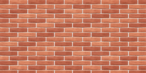 Obraz premium Red brick wall background with aged texture and seamless pattern featuring solid block architecture and old brown brickwork construction surface