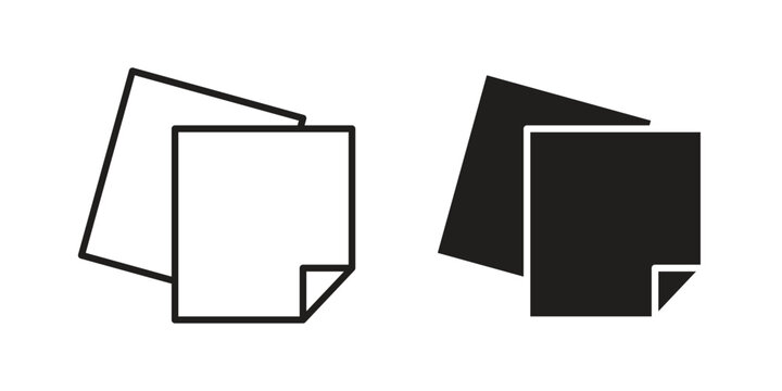 Sticky note icons collection. Line vector sign, symbol for web and mobile