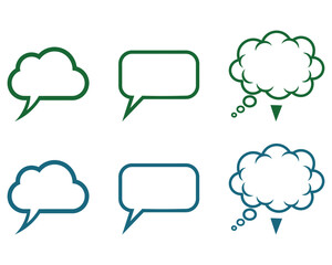 Fototapeta premium Thought and Conversation Cloud Bubble Icons