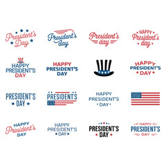 President's Day text and symbols collection holiday
