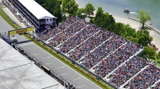 14th of June 2025. Helicopter flight view of the Formula 1 Circuit Gilles Villeneuve in Montreal. Quebec, Canada