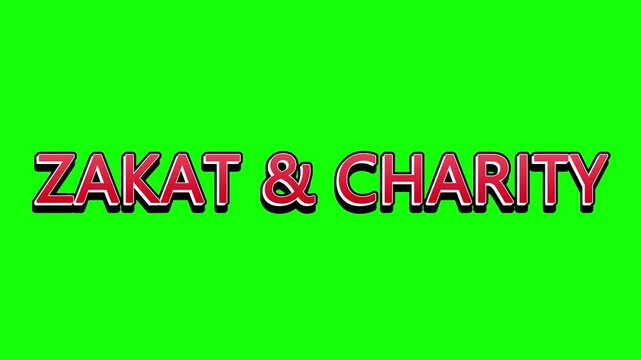 A video about zakat and charity on a green background