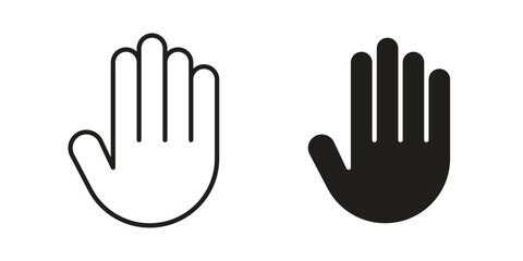Obraz premium Hand icon suitable vector symbol for graphic design, logo, web site, social media