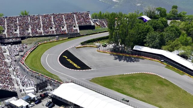 14th of June 2025. Helicopter flight view of the Formula 1 Circuit Gilles Villeneuve in Montreal. Quebec, Canada