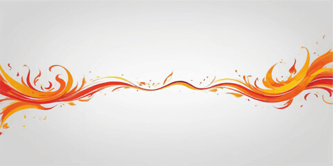 Abstract orange vector background with fire and floral patterns © maria