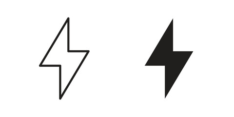 Lightning bolt icon suitable vector symbol for graphic design, logo, web site, social media