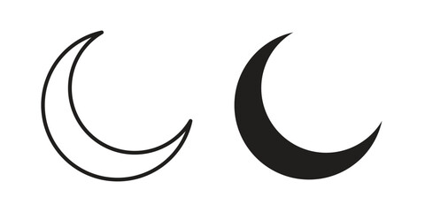 Moon icon suitable vector symbol for graphic design, logo, web site, social media © Martin